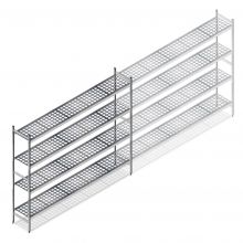 Hygienisches Regal 5711 1800x1490x360 mm (hxbxt) 4 Ebenen Anfangsregal