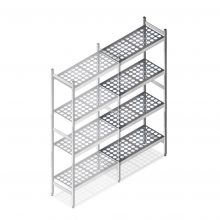 Hygienisches Regal 5711 1800x650x360 mm (hxbxt) 4 Ebenen Anbauregal