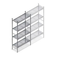 Hygienisches Regal 5711 1800x770x360 mm (HxBxT) 4 Ebenen Grundregal
