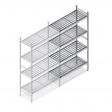 Hygienisches Regal 5711 1800x890x460 mm (hxbxt) 4 Ebenen Anbauregal