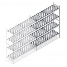 Hygienisches Regal 6611 1800x1080x460 mm (hxbxt) 4 Ebenen Anbauregal