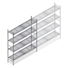 Hygienisches Regal 6611 1800x1200x360 mm (HxBxT) 4 Ebenen Grundregal