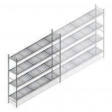 Hygienisches Regal 6611 1800x1500x360 mm (hxbxt) 4 Ebenen Anfangsregal