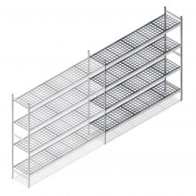 Hygienisches Regal 6611 1800x1500x460 mm (hxbxt) 4 Ebenen Anbauregal