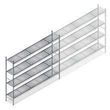 Hygienisches Regal 6611 1800x1620x360 mm (HxBxT) 4 Ebenen Grundregal