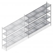 Hygienisches Regal 6611 1800x1620x460 mm (hxbxt) 4 Ebenen Anbauregal