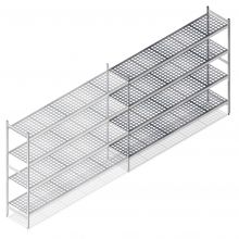 Hygienisches Regal 6611 1800x1740x560 mm (hxbxt) 4 Ebenen Anbauregal