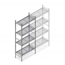 Hygienisches Regal 6611 1800x660x360 mm (hxbxt) 4 Ebenen Anfangsregal