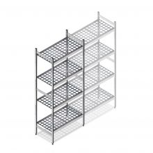 Hygienisches Regal 6611 1800x660x460 mm (hxbxt) 4 Ebenen Anfangsregal