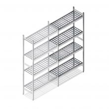 Hygieneregale 6611 1800x780x360 mm (hxbxt) 4 Ebenen Anbauregal