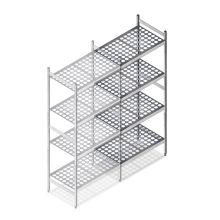 Hygienisches Regal 6611 1800x780x560 mm (HxBxT) 4 Ebenen Anbauregal