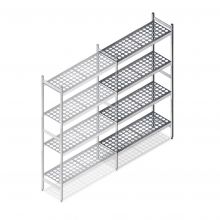 Hygienisches Regal 6611 1800x900x360 mm (hxbxt) 4 Ebenen Anbauregal