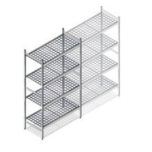 Hygienisches Regal 6611 1800x900x560 mm (HxBxT) 4 Ebenen Grundregal