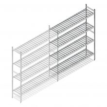 Hygienisches Regal 6811 1800x1080x360 mm (hxbxt) 4 Ebenen Anbauregal