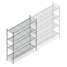 Hygienisches Regal 6811 1800x1080x460 mm (HxBxT) 4 Ebenen Grundregal