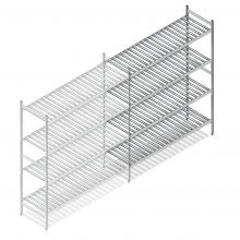 Hygienisches Regal 6811 1800x1080x560 mm (hxbxt) 4 Ebenen Anbauregal