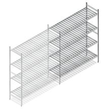 Hygienisches Regal 6811 1800x1080x560 mm (HxBxT) 4 Ebenen Anbauregal