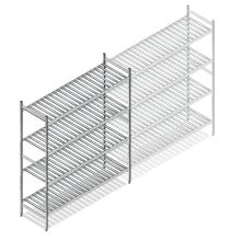 Hygienisches Regal 6811 1800x1080x560 mm (HxBxT) 4 Ebenen Grundregal