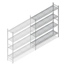 Hygienisches Regal 6811 1800x1200x360 mm (HxBxT) 4 Ebenen Anbauregal