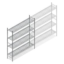 Hygienisches Regal 6811 1800x1200x360 mm (HxBxT) 4 Ebenen Grundregal