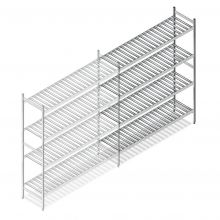 Hygienisches Regal 6811 1800x1200x460 mm (hxbxt) 4 Ebenen Anbauregal