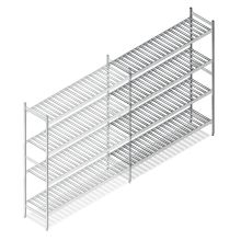 Hygienisches Regal 6811 1800x1200x460 mm (HxBxT) 4 Ebenen Anbauregal