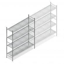 Hygienisches Regal 6811 1800x1200x460 mm (hxbxt) 4 Ebenen Anfangsregal