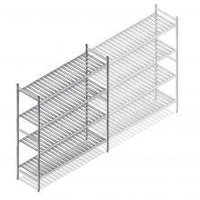 Hygienisches Regal 6811 1800x1200x560 mm (hxbxt) 4 Ebenen Anfangsregal