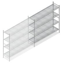 Hygienisches Regal 6811 1800x1320x360 mm (HxBxT) 4 Ebenen Anbauregal