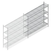 Hygienisches Regal 6811 1800x1320x460 mm (HxBxT) 4 Ebenen Anbauregal