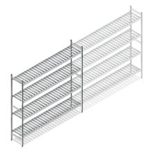 Hygienisches Regal 6811 1800x1500x360 mm (HxBxT) 4 Ebenen Grundregal