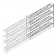 Hygienisches Regal 6811 1800x1620x360 mm (hxbxt) 4 Ebenen Anbauregal