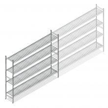 Hygienisches Regal 6811 1800x1620x360 mm (hxbxt) 4 Ebenen Anfangsregal