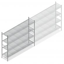 Hygienisches Regal 6811 1800x1620x560 mm (hxbxt) 4 Ebenen Anfangsregal