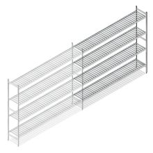 Hygienisches Regal 6811 1800x1740x360 mm (HxBxT) 4 Ebenen Anbauregal