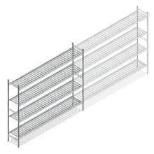 Hygienisches Regal 6811 1800x1740x360 mm (HxBxT) 4 Ebenen Grundregal