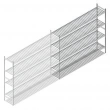 Hygienisches Regal 6811 1800x1740x460 mm (hxbxt) 4 Ebenen Anbauregal