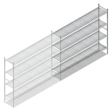 Hygienisches Regal 6811 1800x1740x460 mm (HxBxT) 4 Ebenen Anbauregal