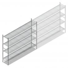 Hygienisches Regal 6811 1800x1740x460 mm (hxbxt) 4 Ebenen Anfangsregal