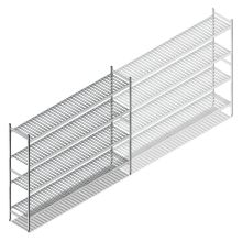 Hygienisches Regal 6811 1800x1740x460 mm (HxBxT) 4 Ebenen Grundregal