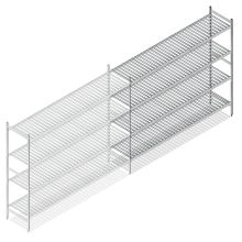 Hygienisches Regal 6811 1800x1740x560 mm (HxBxT) 4 Ebenen Anbauregal