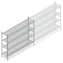Hygienisches Regal 6811 1800x1740x560 mm (HxBxT) 4 Ebenen Grundregal