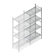 Hygienisches Regal 6811 1800x660x460 mm (HxBxT) 4 Ebenen Anbauregal