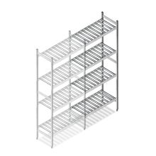 Hygienisches Regal 6811 1800x780x360 mm (HxBxT) 4 Ebenen Anbauregal