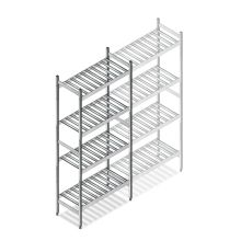 Hygienisches Regal 6811 1800x780x360 mm (HxBxT) 4 Ebenen Grundregal