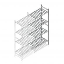 Hygienisches Regal 6811 1800x780x460 mm (hxbxt) 4 Ebenen Anbauregal