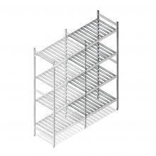 Hygienisches Regal 6811 1800x780x560 mm (hxbxt) 4 Ebenen Anbauregal