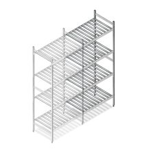 Hygienisches Regal 6811 1800x780x560 mm (HxBxT) 4 Ebenen Anbauregal