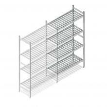 Hygienisches Regal 6811 1800x900x460 mm (hxbxt) 4 Ebenen Anbauregal