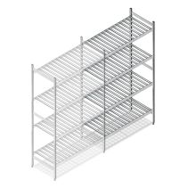 Hygienisches Regal 6811 1800x900x560 mm (HxBxT) 4 Ebenen Anbauregal